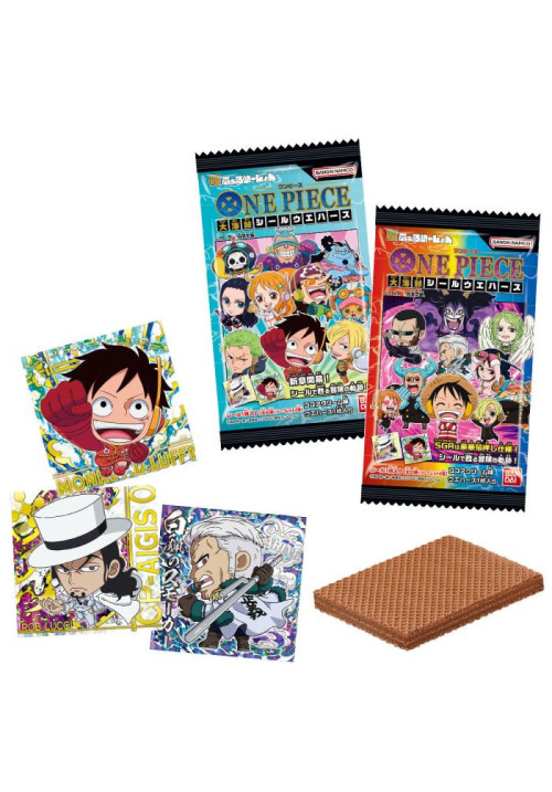 WAFER CHOCOLATE CON PEGATINA ONE PIECE 14GR