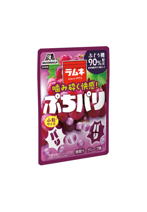 CARAMELOS MORINAGA PUCHI PARI SABOR A UVA Y RAMUNE 30g	